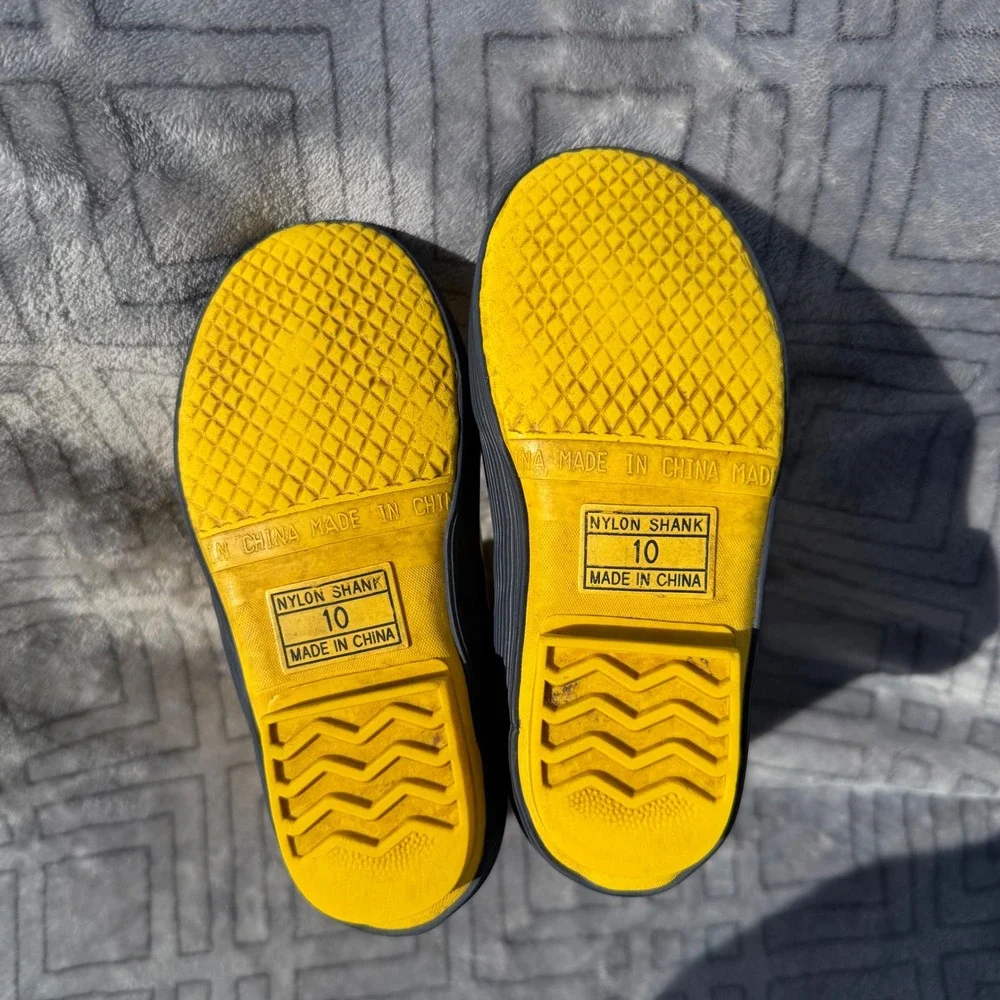 LL Bean Puddle Stomper Yellow Rubber Rain Boots Kids Size 10 Waterproof 208962